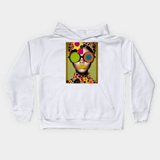 Modern pop art style woman portrait Kids Hoodie